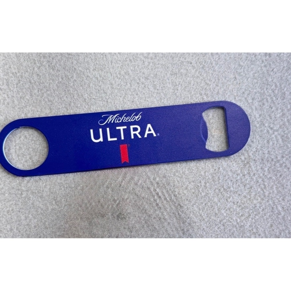 Michelob Ultra BeerBottle Opener Blue Metal Flat Bar Speed Opener Bartender Tool